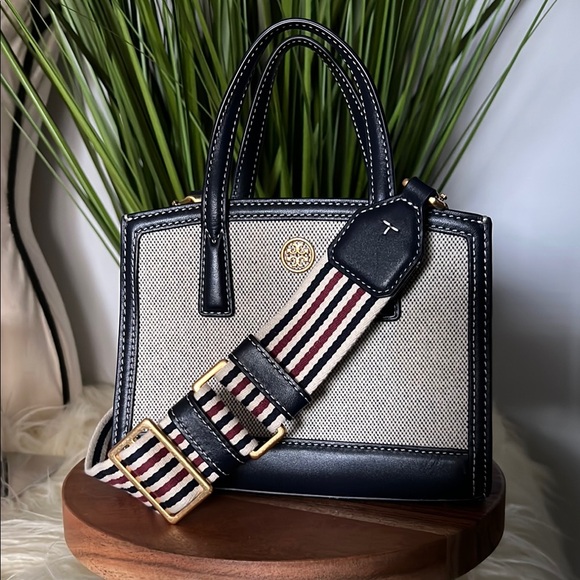 Tory Burch Navy Satchel with Structured Elegance